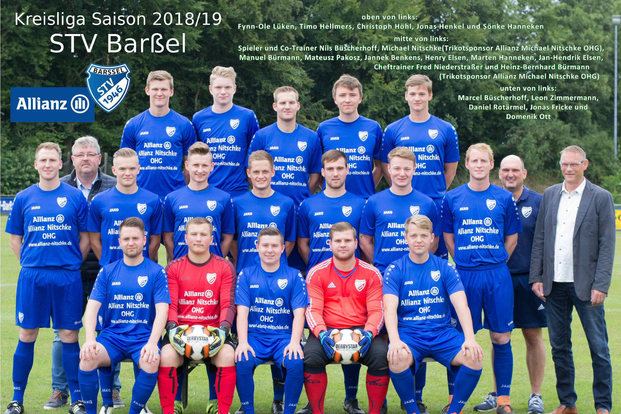 Die Fußball 1. HerrenMannschaft des STV Barßel stellt