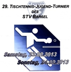 Logo 29. Tischtennis-Jugend-Turnier der Tischtennisabteilung des STV Barßel.