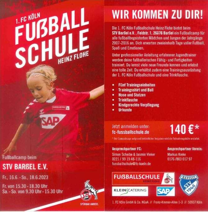 Fußballschule 1. FC Köln 2023 beim STV Barßel